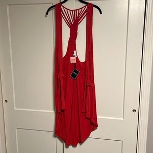 Sleeveless Rust long Vest